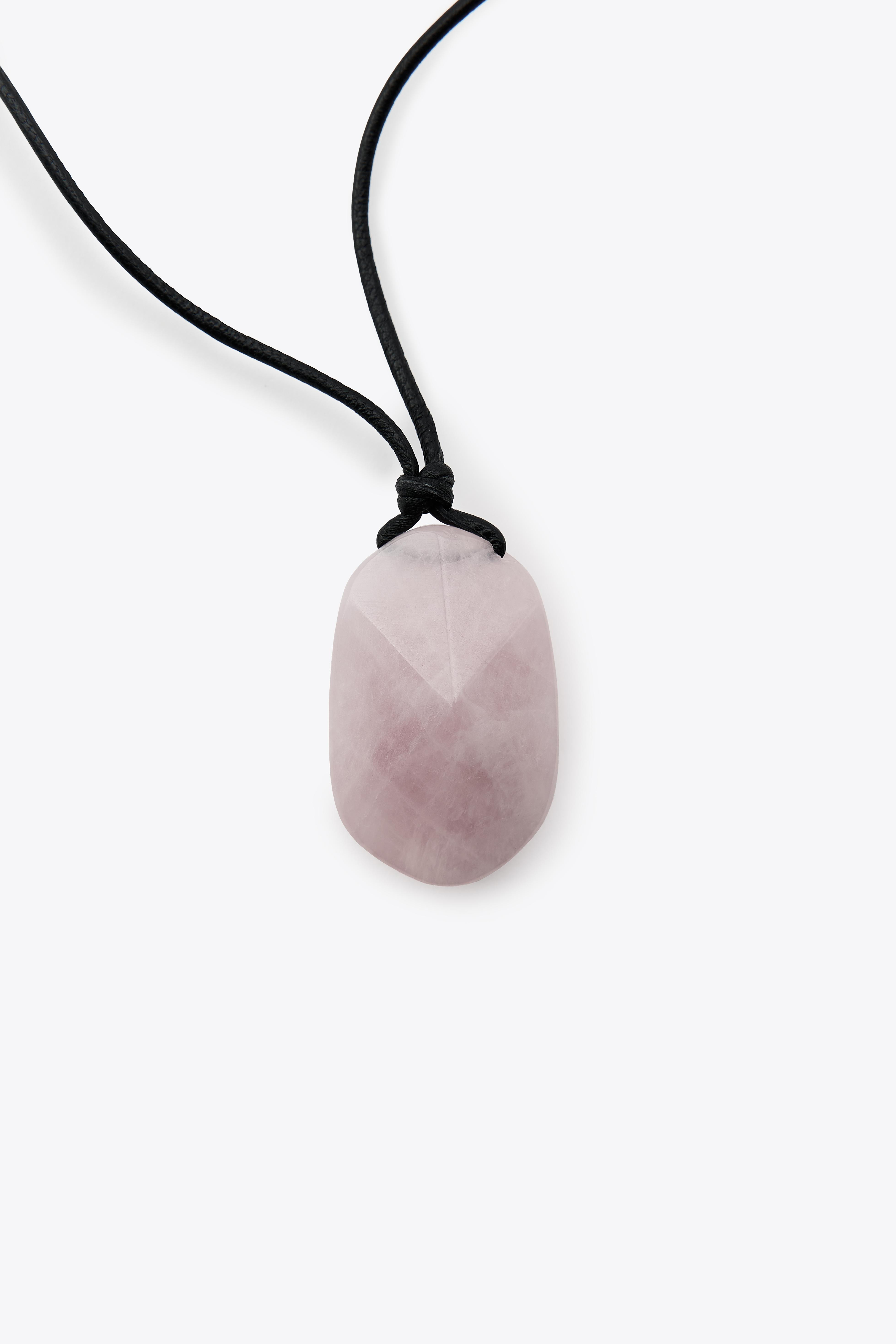 LEATHER CORD STONE NECKLACE | Zara US