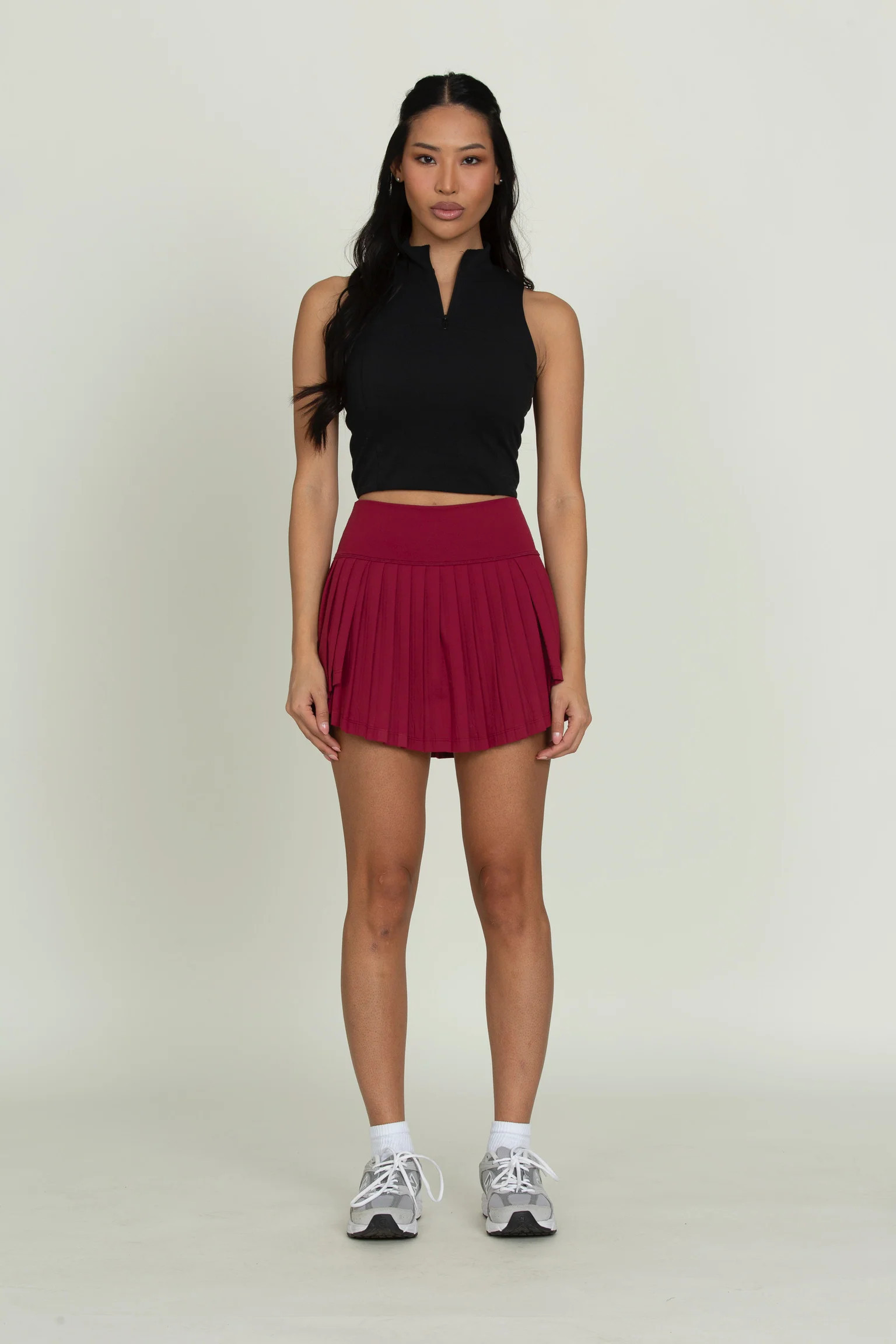 Mulberry Tiered Pleated Tennis Skirt | Gold Hinge