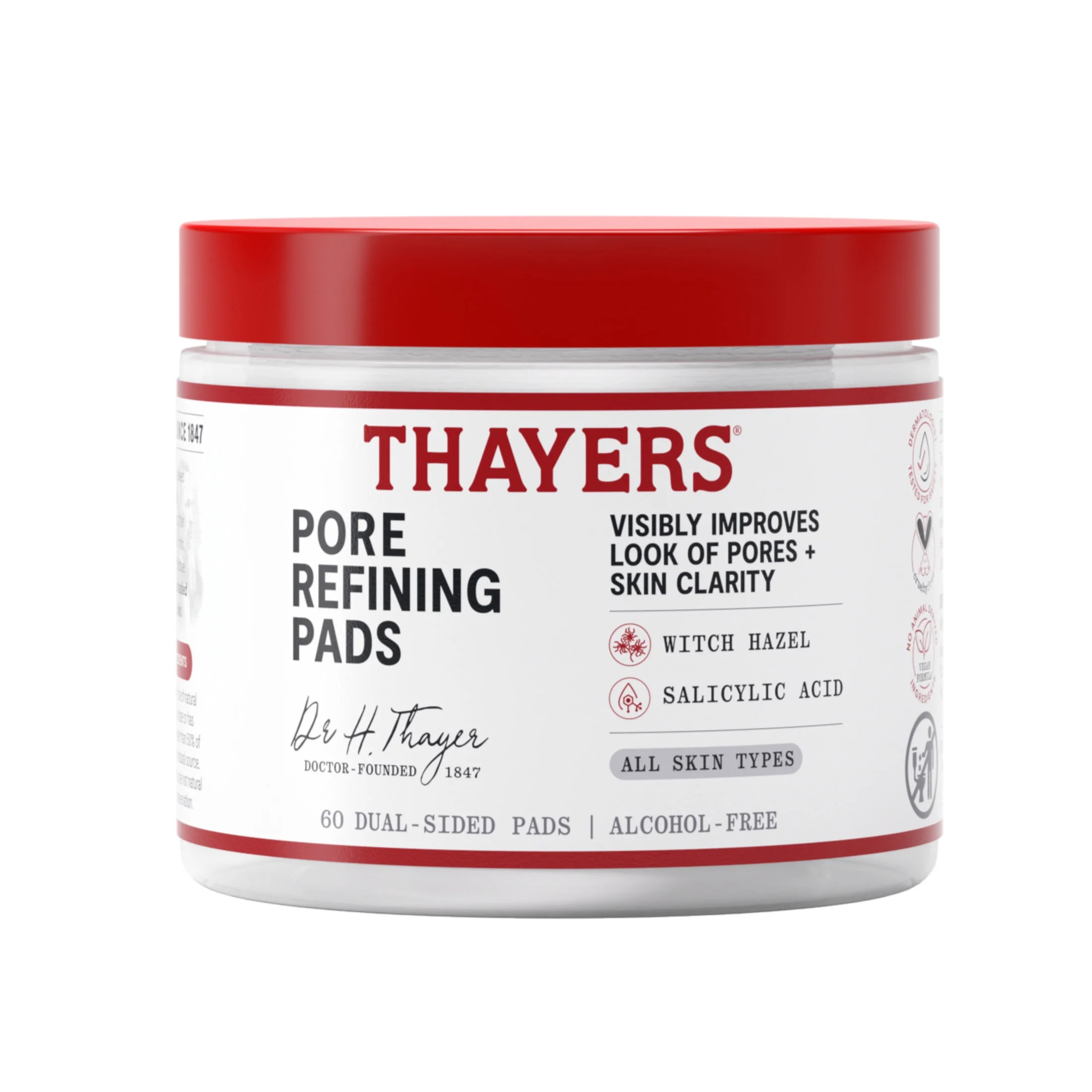 Thayers Face Care Pore Refining Pads with Witch Hazel and Salicylic Acid 60 Count, 1 Kit | Walmart (US)