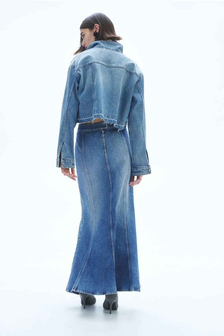 Flared-hem Denim Skirt - Denim blue - Ladies | H&M US | H&M (US + CA)