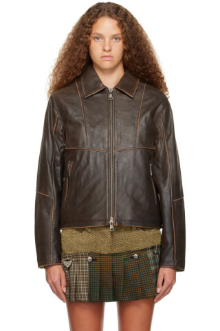 Andersson Bell - Brown Dreszen Leather Jacket | SSENSE