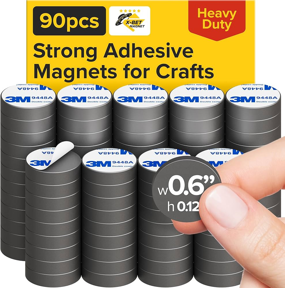 X-Bet Strong Magnets with Adhesive Backing - Heavy Duty Sticky Magnets for Crafts - Perfect Craft... | Amazon (US)