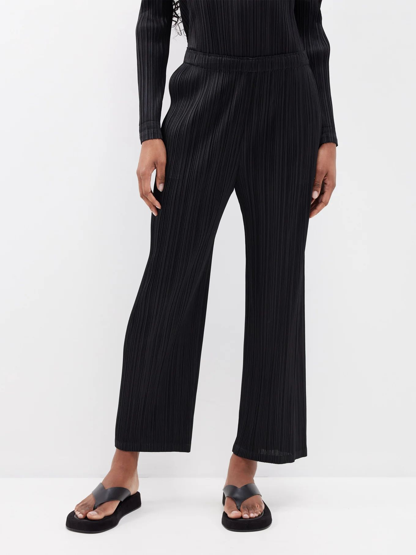 Technical-pleated straight-leg trousers | Pleats Please Issey Miyake | Matches (US)