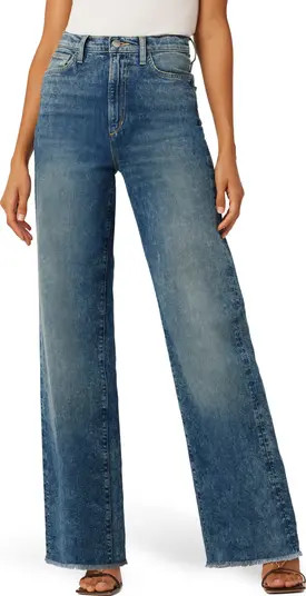 The Mia High Waist Frayed Wide Leg Jeans | Nordstrom