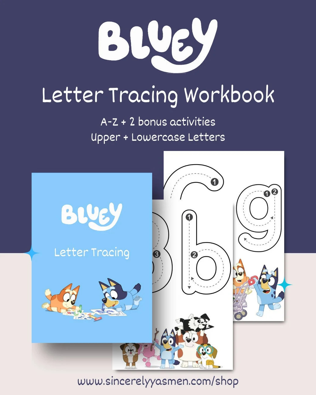 Bluey Letter Tracing Workbook - Etsy | Etsy (US)