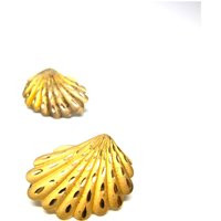 Vintage Seashell Earrings Gold Toned Post Back | Etsy (US)