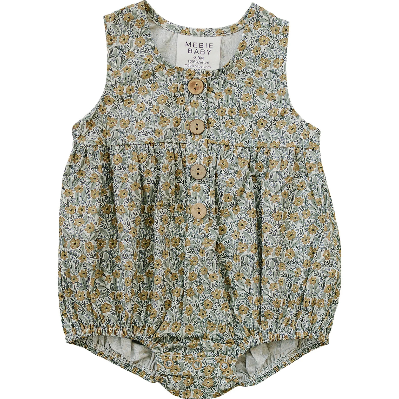 Golden Meadow Bubble Romper 6-12 | Mebie Baby