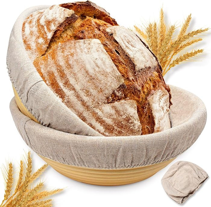 Sourdough Proofing Basket Gift Set of 2 Round Dough Proofing Bowls for Sour Dough Bread Baking Su... | Amazon (US)