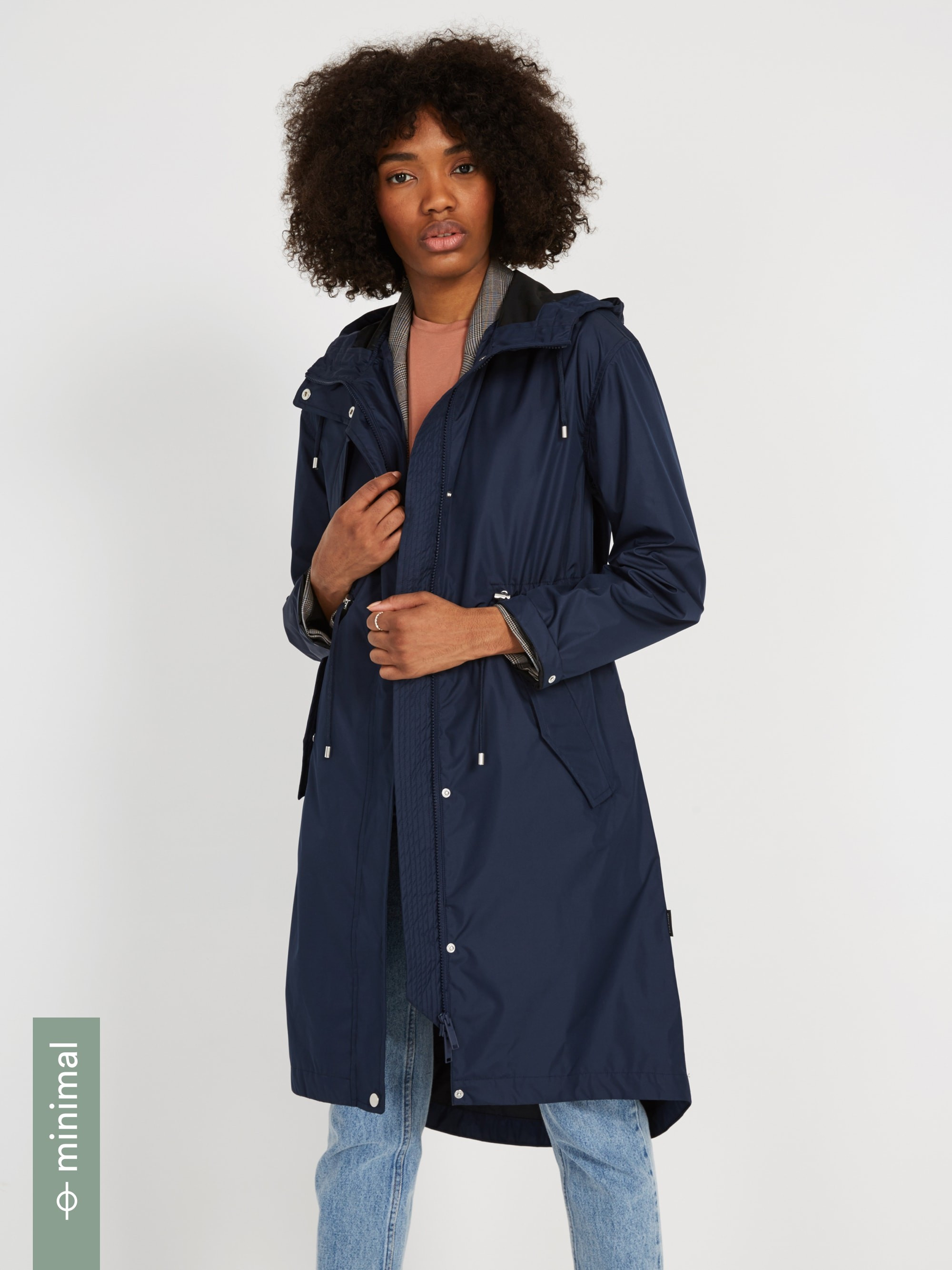 Recycled Poly Long Parka in Dark navy | Frank + Oak