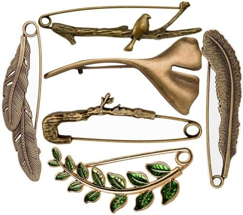 6PCS Extra Large Decorative Fashion Safety Pins for Clothing Giant Retro Sweater Lapel Pins – V... | Amazon (US)