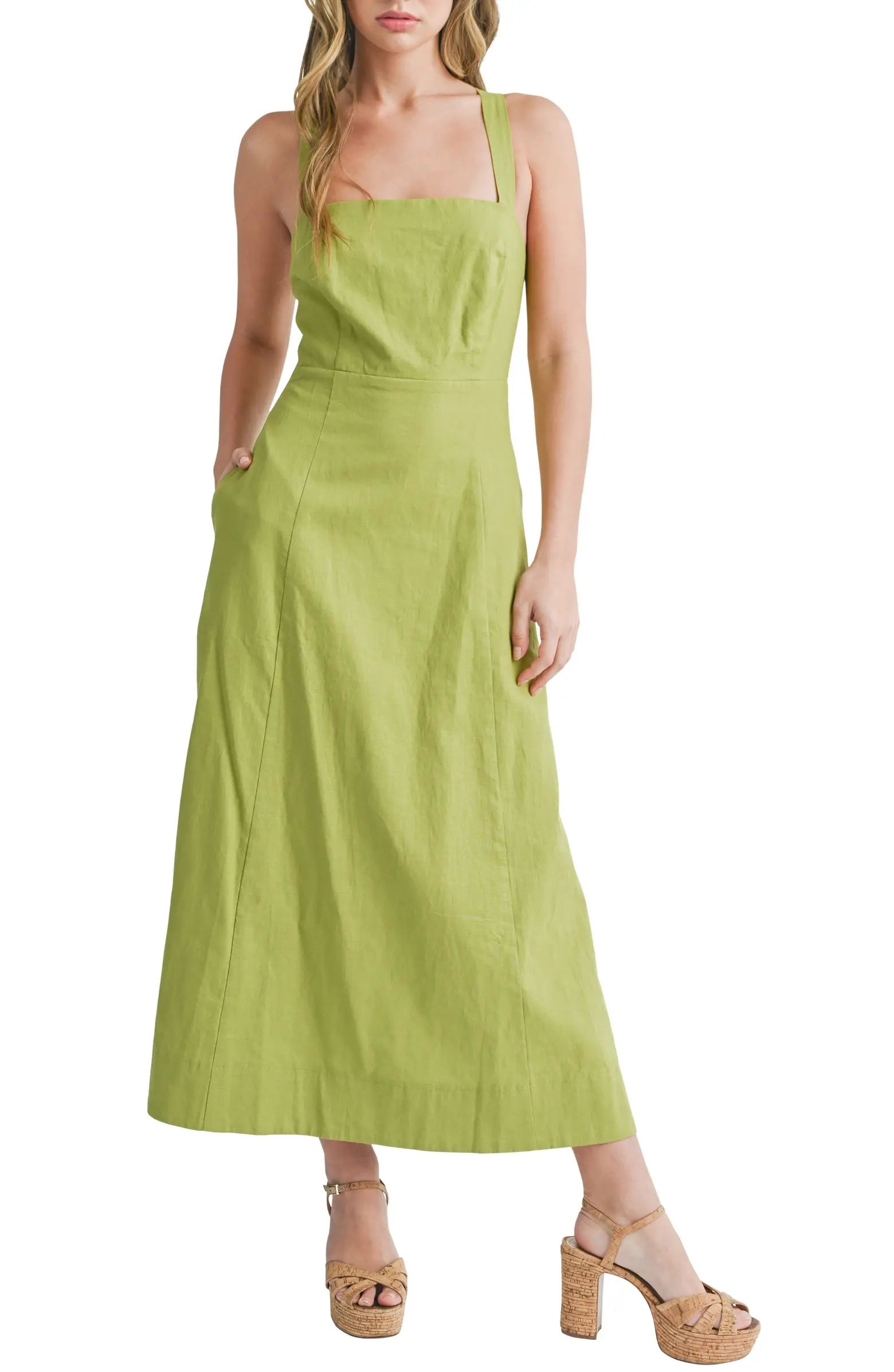 Linen & Cotton A-Line Dress | Nordstrom