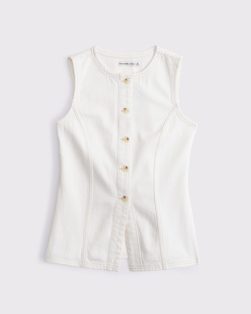 Tie-Back Denim Vest | Abercrombie & Fitch (US)