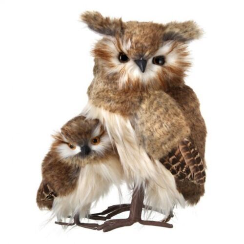 Regency International 11.5" Brown Furred Hoot Owl With Baby  | eBay | eBay US