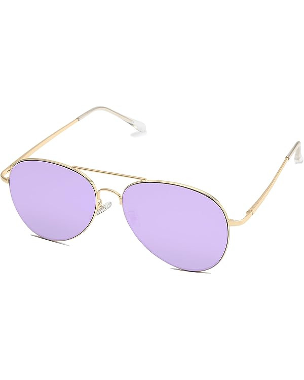 SOJOS Classic Aviator Sunglasses for Women Men Metal Frame Spring Hinges SJ1030 | Amazon (US)