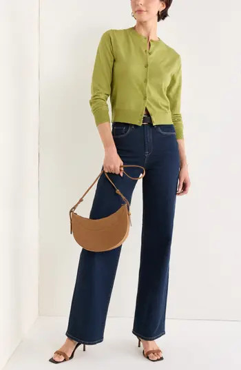 NORDSTROM RACK Crewneck Cardigan in Green Grove at Nordstrom Rack, Size X-Large | Nordstrom Rack