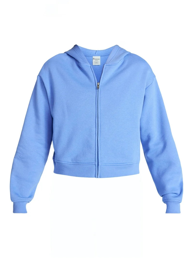 No Boundaries Boxy Zip-Up Hoodie, Women's XXS-XXL | Walmart (US)