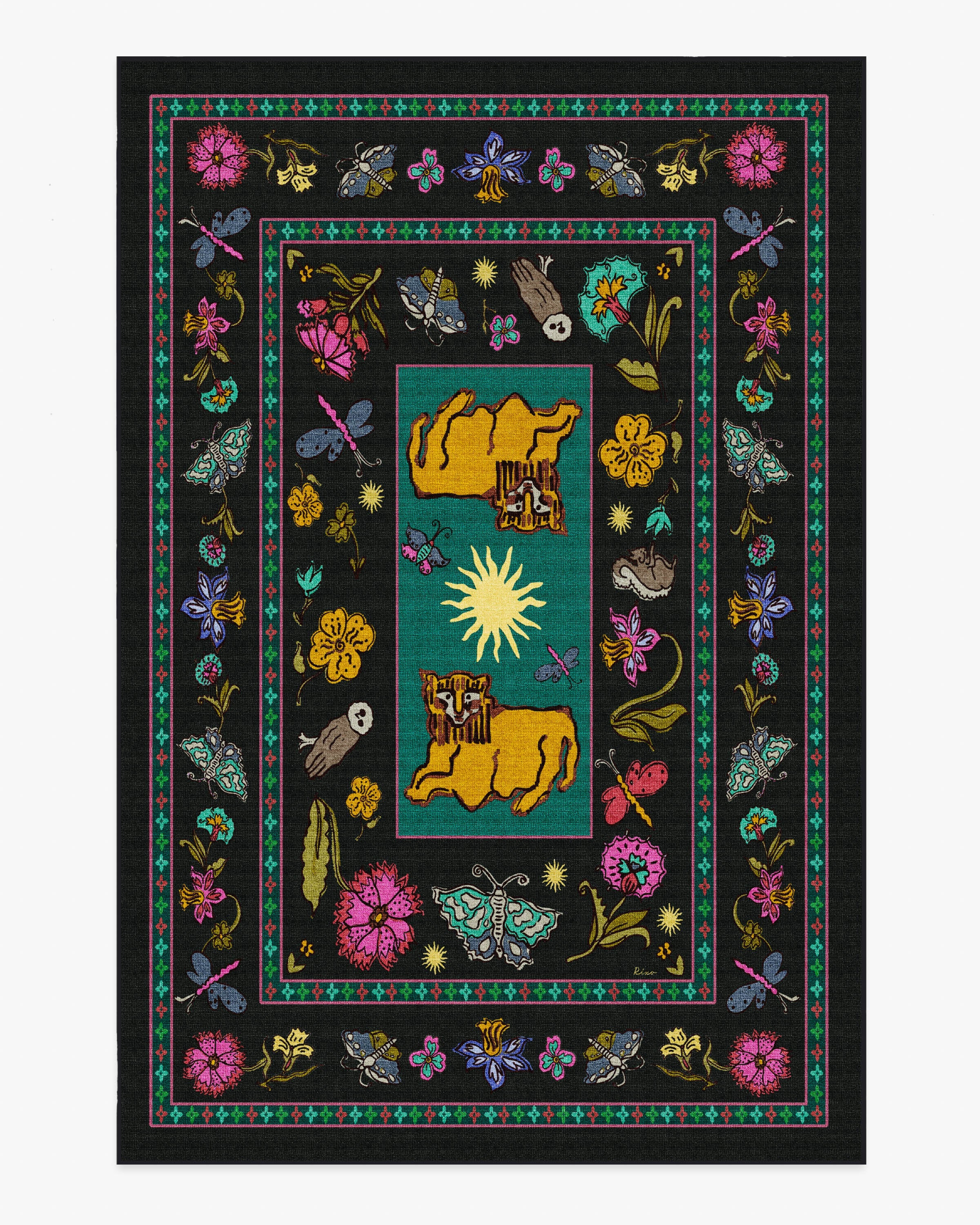 Lion’s Cub Charcoal Multicolor Rug | Ruggable