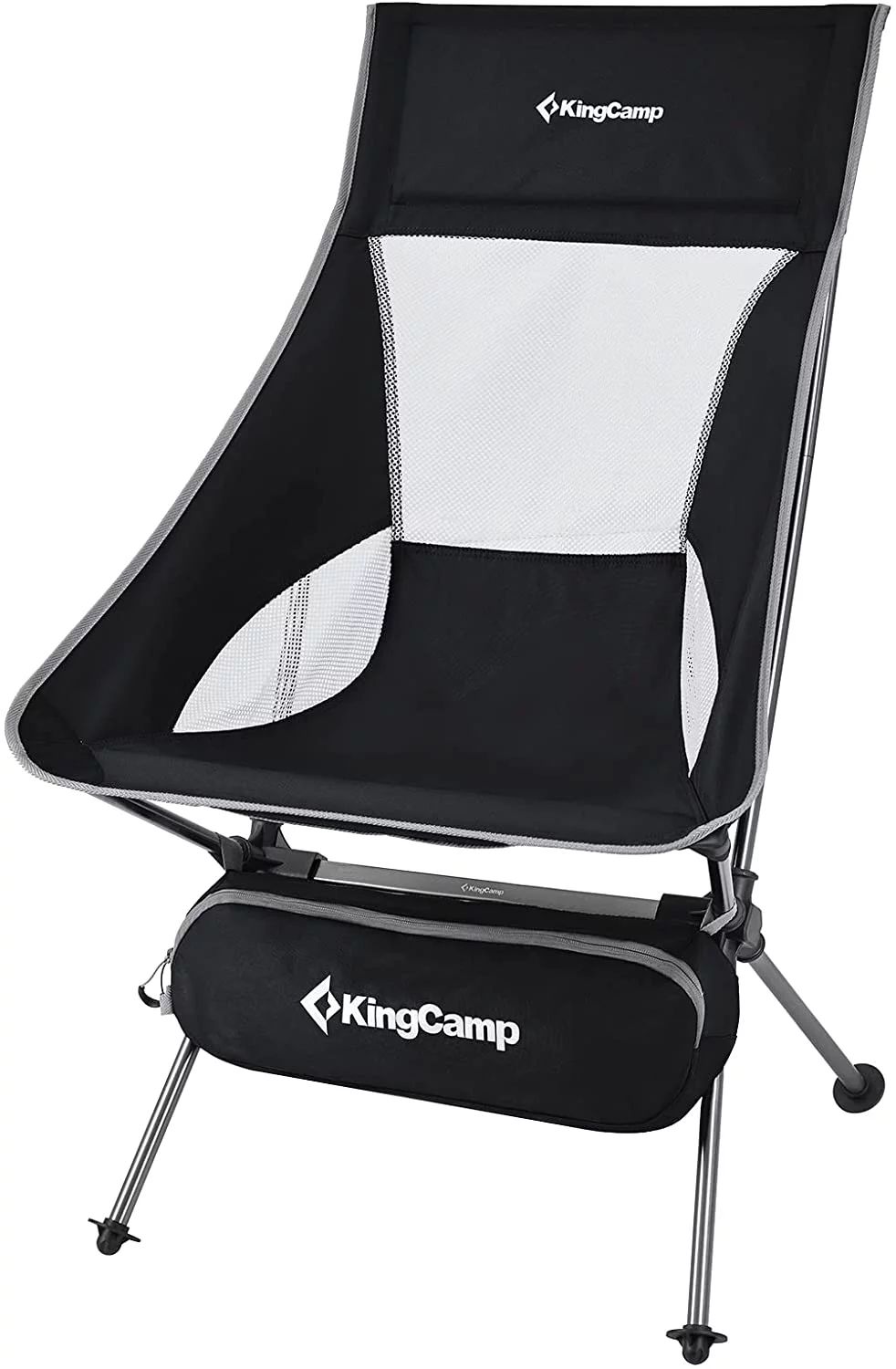 KingCamp Lightweight High Back Camping Chair with Side Pocket & Carry Bag for Adults Outdoor, Bla... | Walmart (US)
