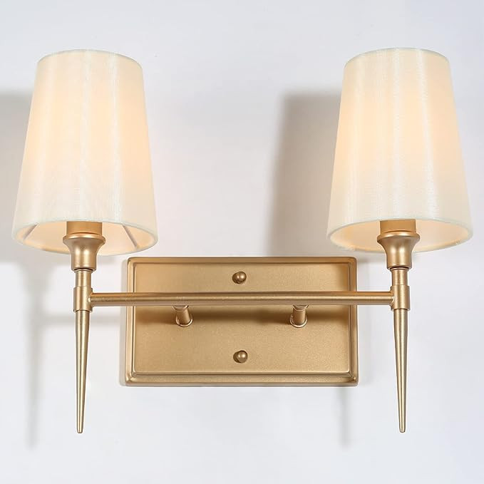 classy leaves Bathroom Vanity Light, 2-Light Gold Bathroom Light Fixtures, Mid Century Bathroom L... | Amazon (US)