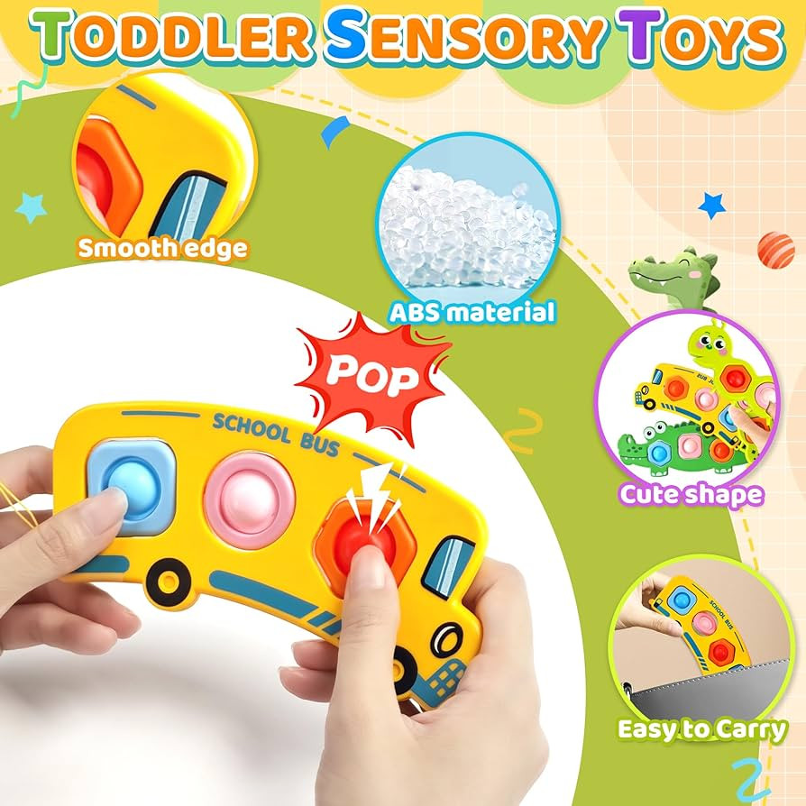 Christmas Stocking Stuffer 3PC Fidget Popper Sensory Toys for Toddlers Girls, Boys Gift Goodie Ba... | Amazon (US)