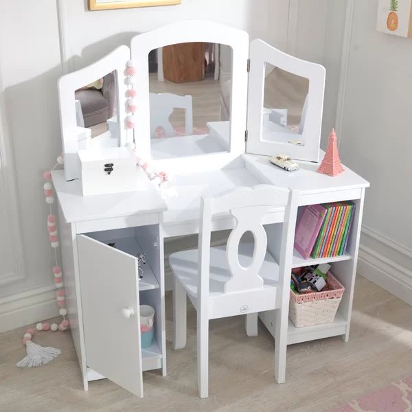 Deluxe Kids Vanity Set with Mirror | Wayfair North America