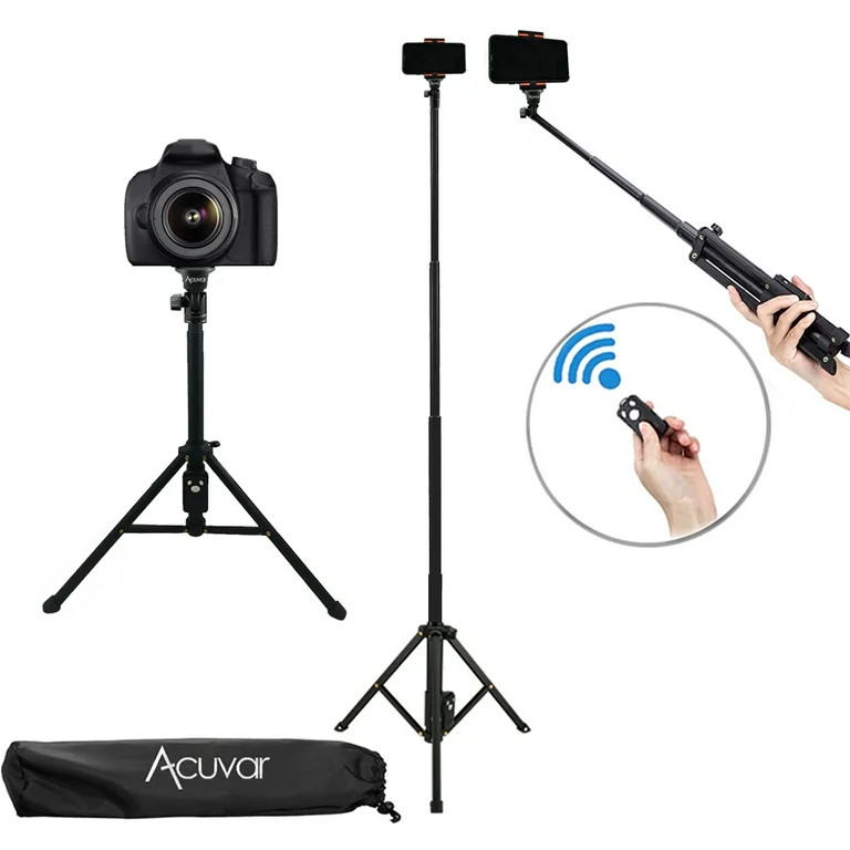 Acuvar 54" Inch Aluminum Extendable Monopod Tripod/Selfie Stick with Universal Smartphone Mount +... | Walmart (US)