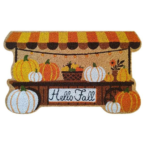Hello Fall Pumpkin Cart Coir Mat, Doormat | At Home