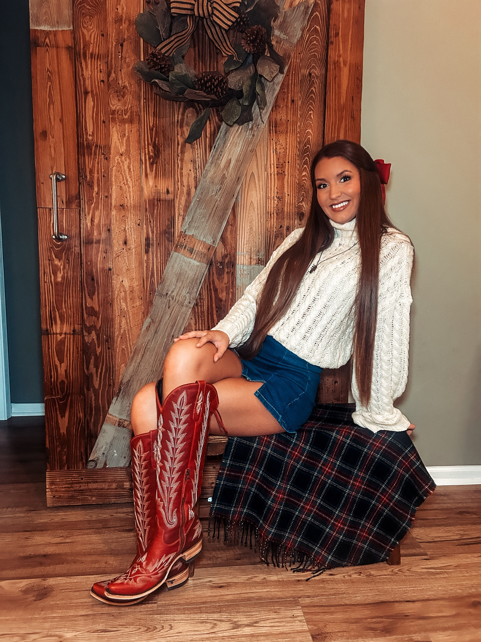fun christmas outfit!! boots are from Lane Boots! use the following link: https://laneboots.com/?rstr=SAV10&utm_source=organic-referral&utm_medium=ambassador&utm_campaign=SavannahOlsson-375830

#LTKSeasonal #LTKStyleTip #LTKHoliday