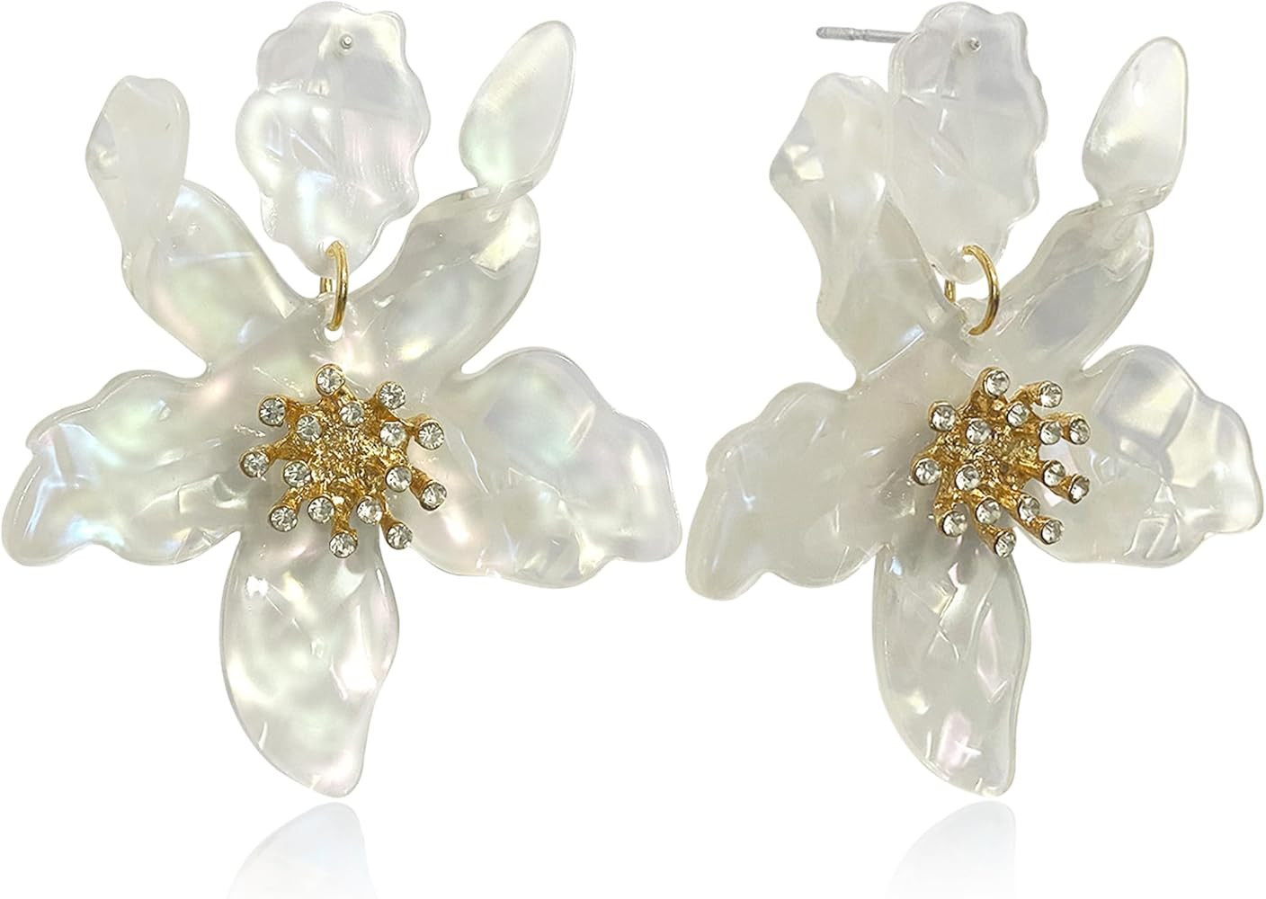 ANDPAI Unique Bohemian Oversized Acrylic Resin Flower Dangle Drop Earrings Retro Large Hawaii Flo... | Amazon (US)