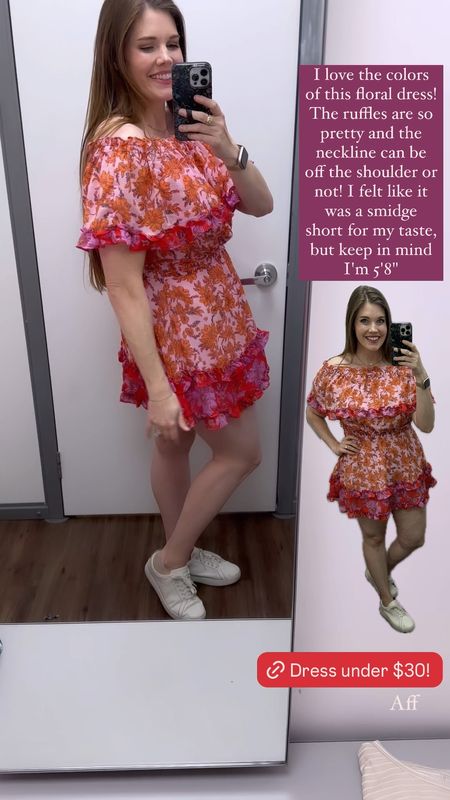 The prettiest floral dress! Two color options, Can be off the shoulder, runs TTS, but may be a smidge short if you're over 5'6"! I'm 5'8" and in a large.
...........,
Floral dress mini dress short dress ruffle dress Jessica Simpson dress Walmart new arrivals Walmart finds dress under $50 wedding guest dress summer wedding dress spring wedding dress off the shoulder dress baby shower dress dress under $35 dress under $40 country concert dress spring dress summer dress resort dress resort wear midsize dress plus size dress elastic waist dress colorful dress bright dress vacation dress

#LTKwedding #LTKmidsize #LTKfindsunder50