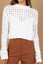 Temaire Knit Sweater - White | Petal & Pup (US)