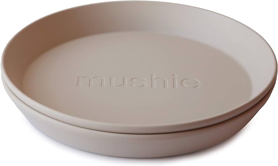 mushie Round Dinnerware Plates for Kids | Made in Denmark, Set of 2 (Vanilla) | Amazon (US)