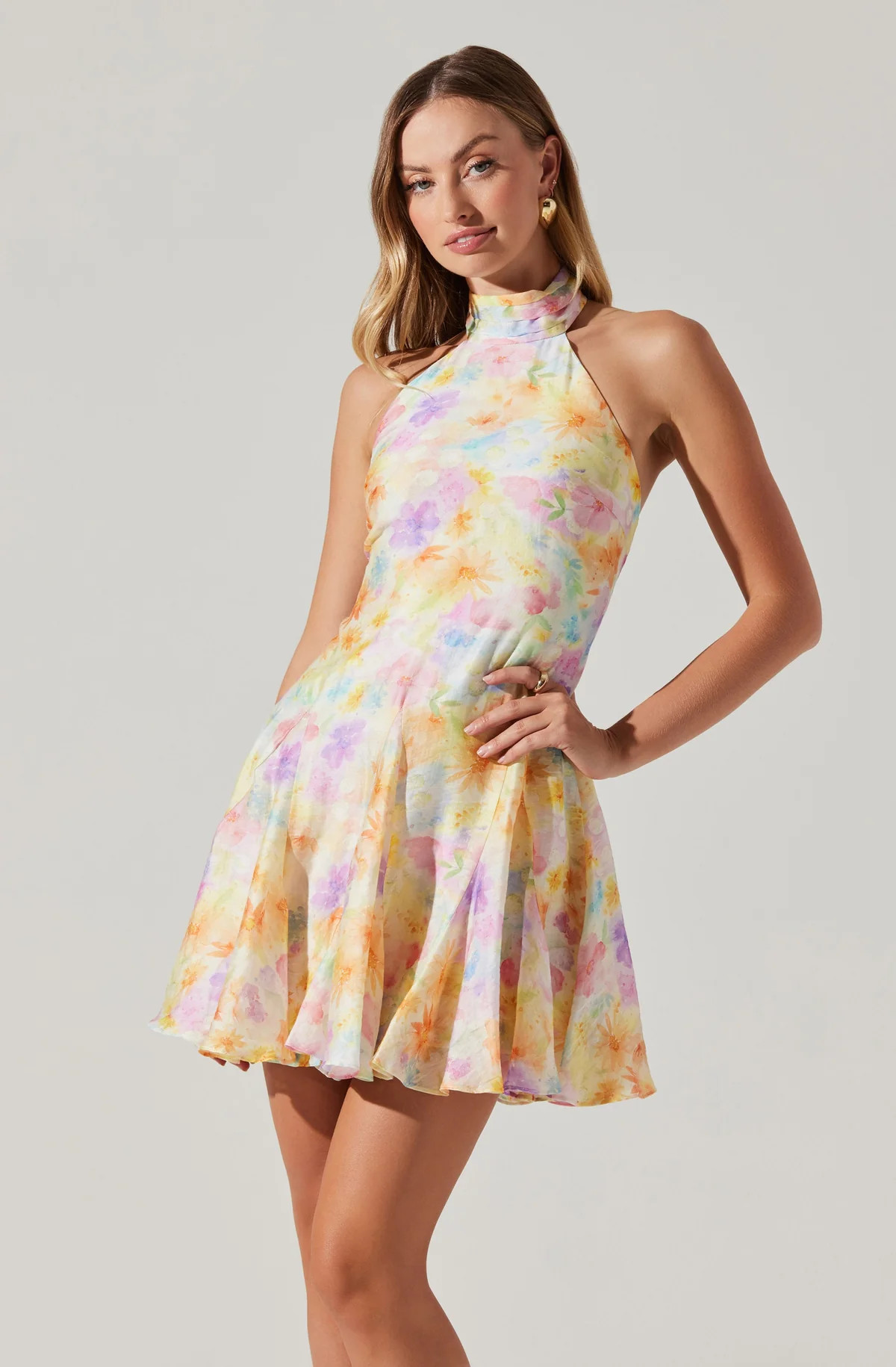 Sommar Halter Floral Mini Dress | ASTR The Label (US)