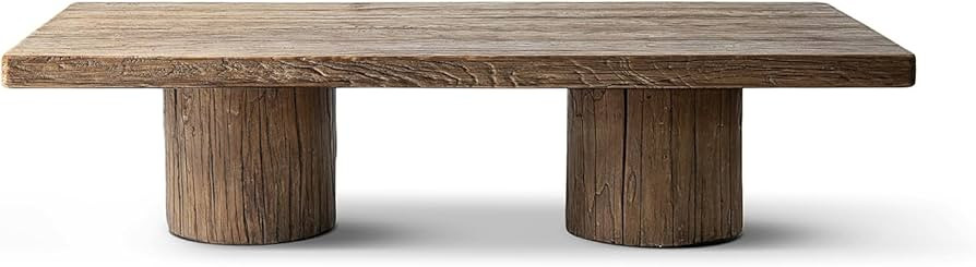 Jennifer Taylor Home Calder 60" Solid Reclaimed Elm Rectangular Plinth Coffee Table, Heritage Med... | Amazon (US)
