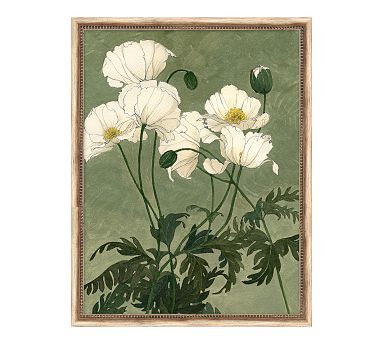 White Poppies Framed Print by Carleigh Courey | Pottery Barn (US)