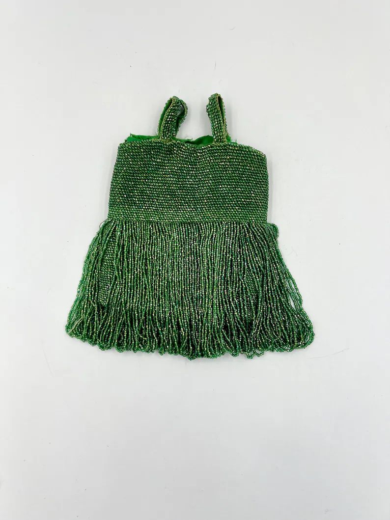 Vintage Green Beaded Flapper Bag Please Read Full Description - Etsy | Etsy (US)