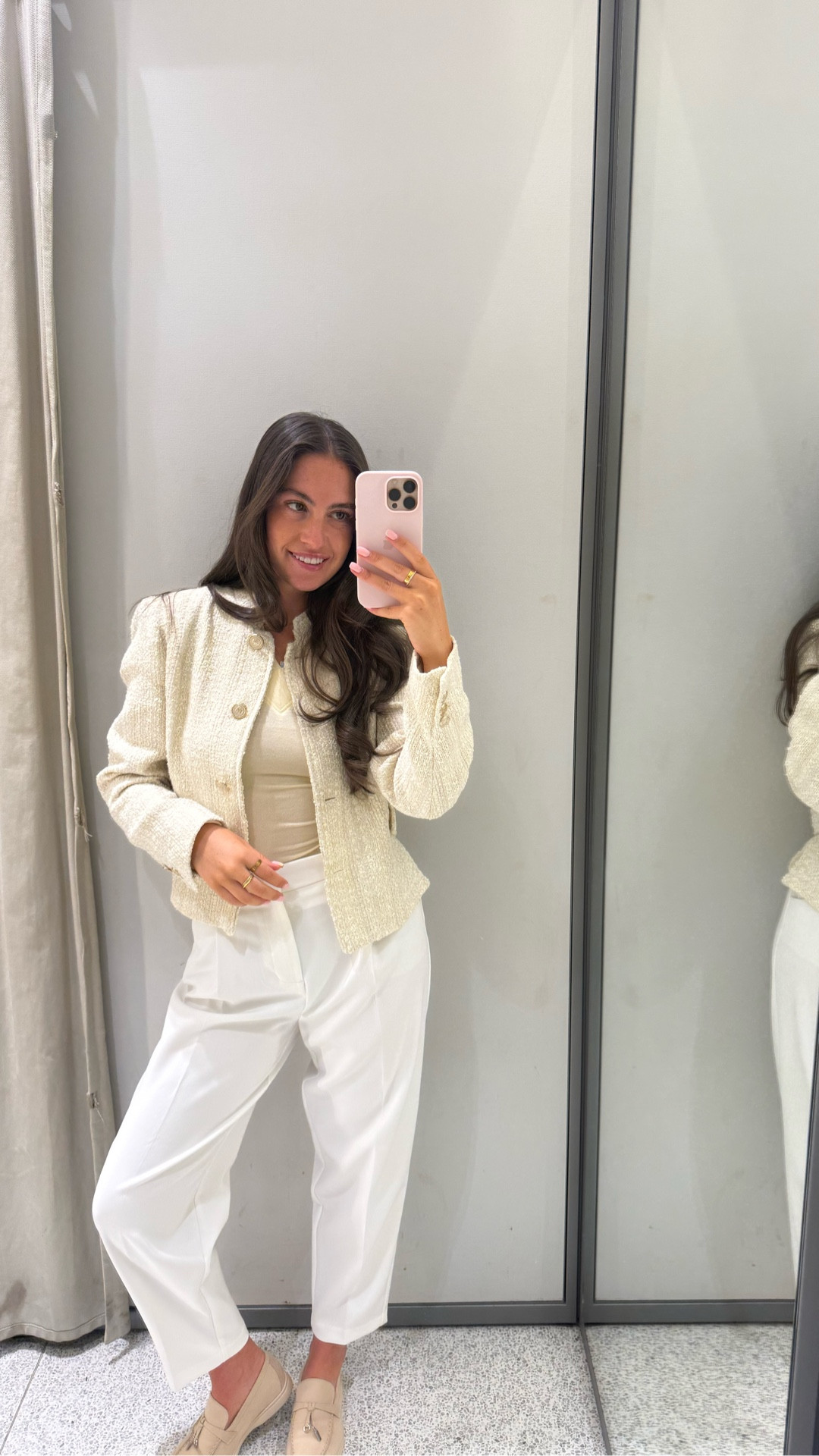 Corporate chic - ootd - work outfits - causal corporate - tweed blazer - chic - yellow top - white trousers - spring outfit - summer outfit 

#LTKspring #LTKsummer #LTKworkwear