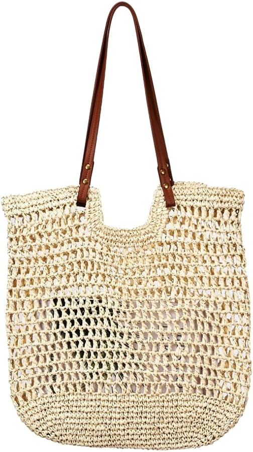 Straw Hobo Bags for Women Knit Straw Tote Bag Hollow Out Beach Bag Summer Purses 2024 | Amazon (US)