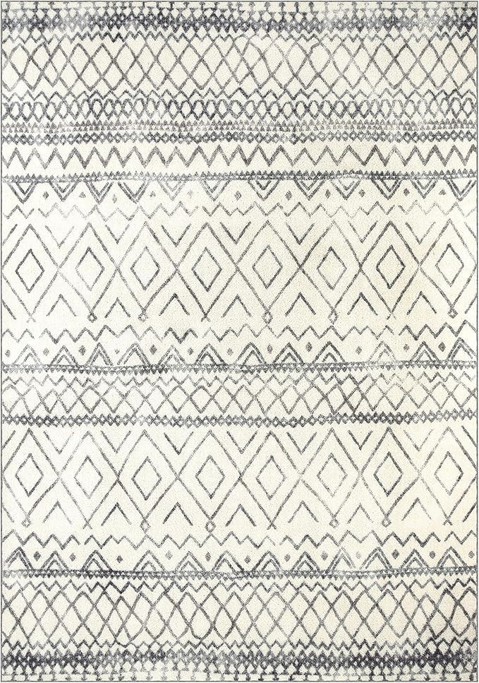 Maples Rugs Abstract Diamond Modern Distressed Large Area Rugs Carpet for Living Room & Bedroom [... | Amazon (US)