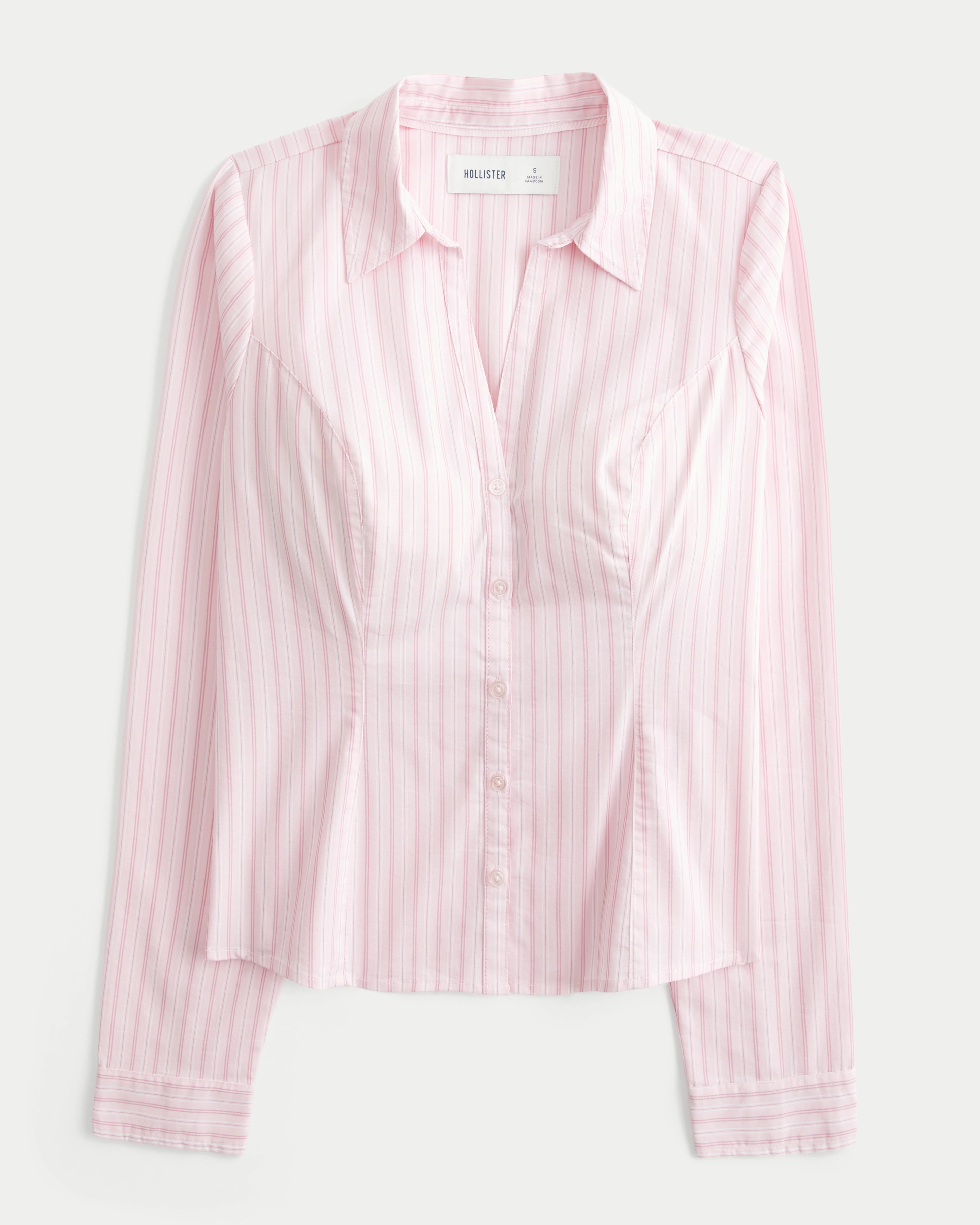 Long-Sleeve Button-Through Shirt | Hollister (US)