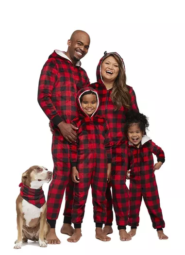 Joyspun Women's Holiday Matching Family Pajamas Set, 2-Piece, Sizes up to  3X 