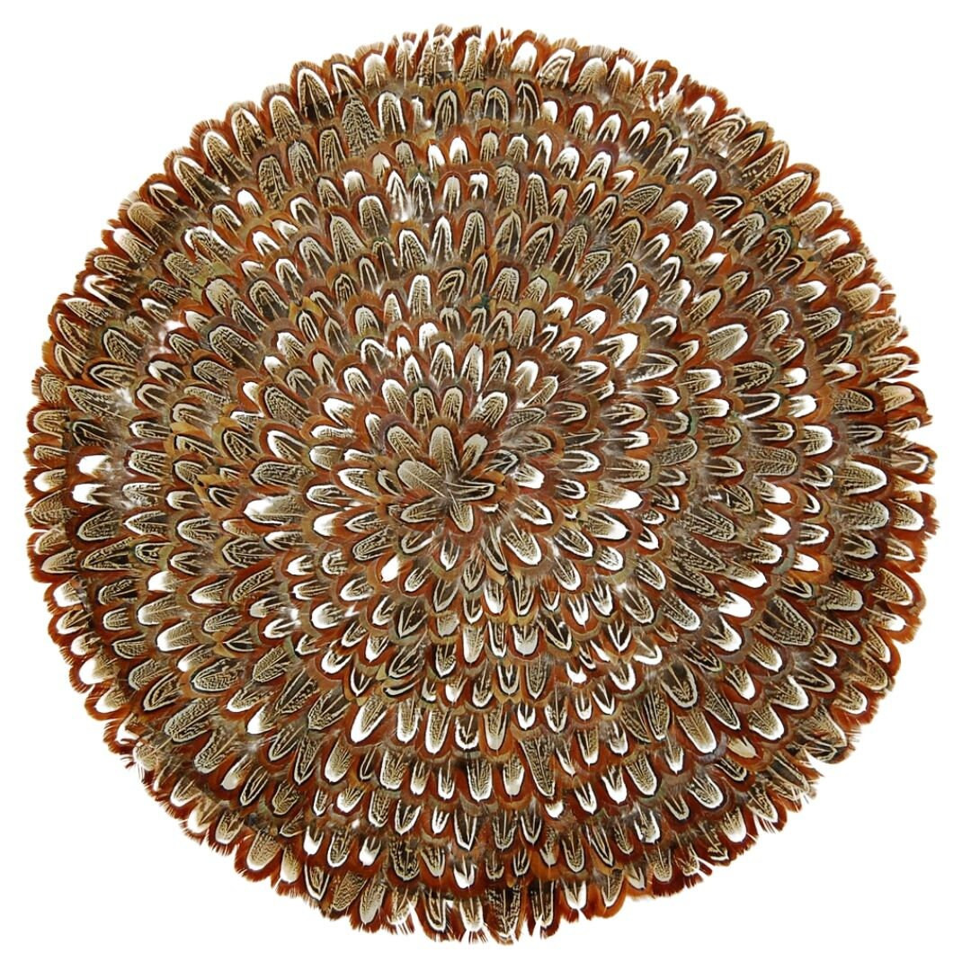 Natural Almond FEATHER PLACEMAT 15" X 15" Circle Unique for Thanksgiving Dinner Home Decor Kitche... | Etsy (US)