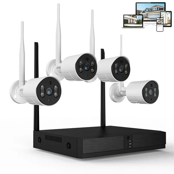 TOPVISION Security Camera System Wireless, 8CH 3MP NVR Home Security System, 4pcs 1080P Wifi IP S... | Walmart (US)
