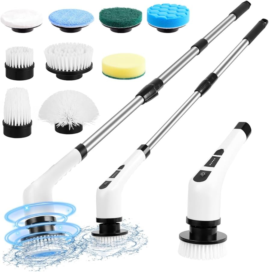 Electric Spin Scrubber,Cordless Spin Scrubber for Cleaning with 8 Replaceable Brush Heads,Shower ... | Amazon (UK)