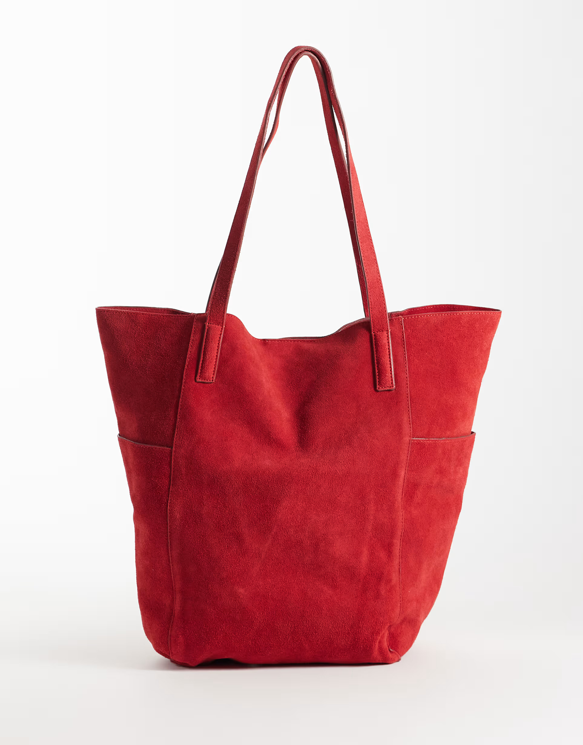 Mango 100% suede slouchy tote bag in red | ASOS (Global)