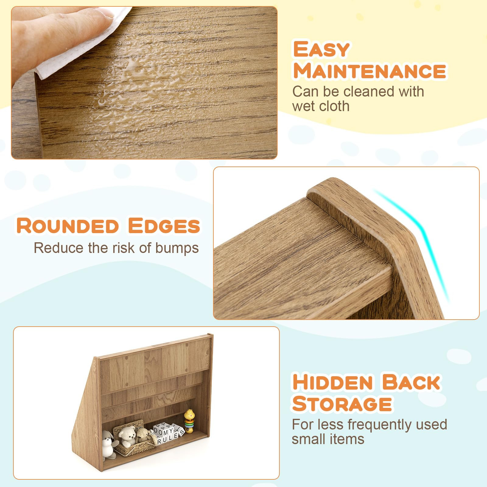 Costzon 5-Tier Kids Bookshelf, Wooden Children Bookcase, Toddler Book Rack, Magazine Storage & Di... | Amazon (US)