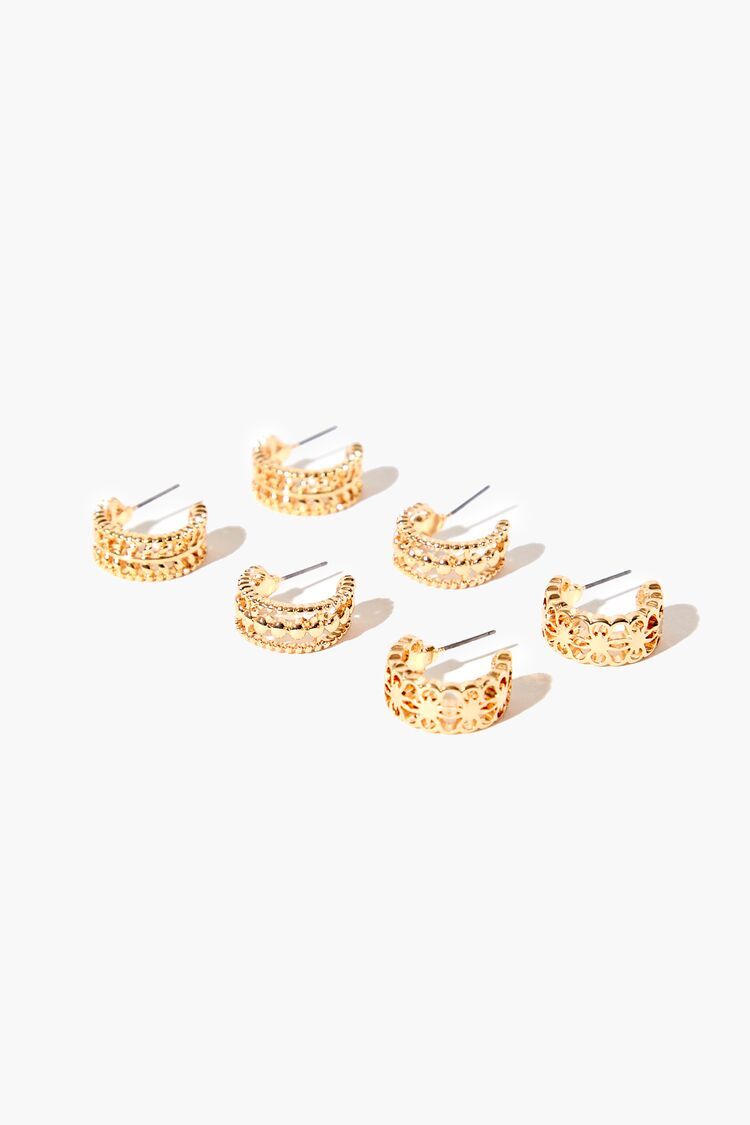 Women's Cutout Hoop Earring Set in Gold | Forever 21 (US)