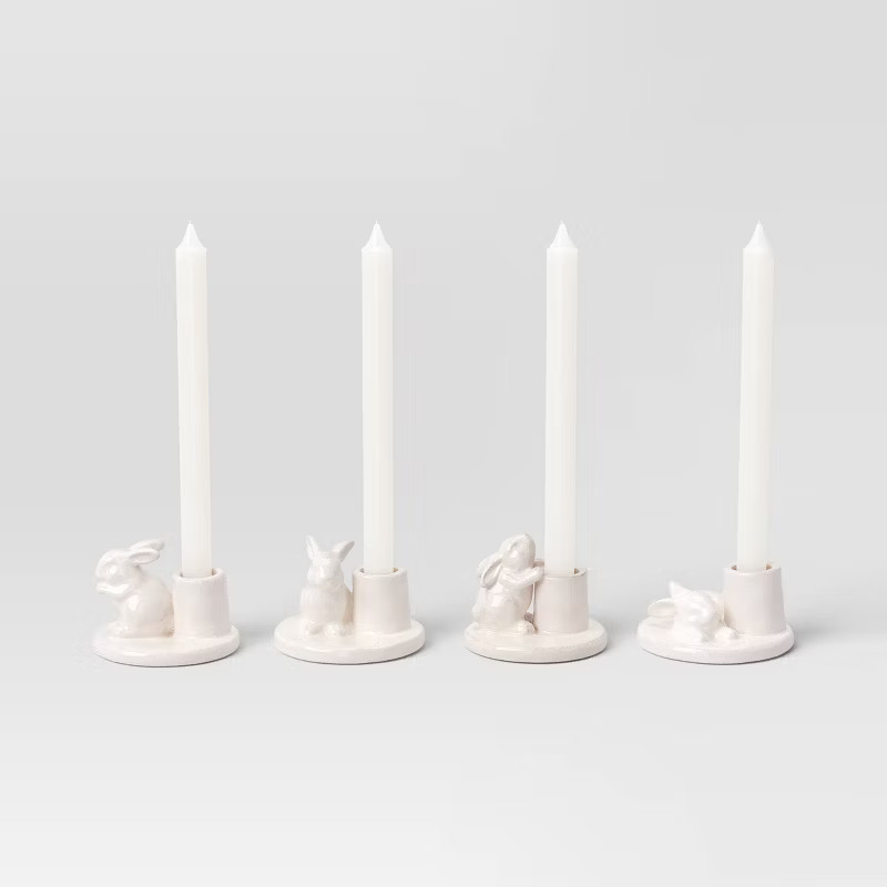 4pk Bunny Taper Holders - Threshold™ | Target