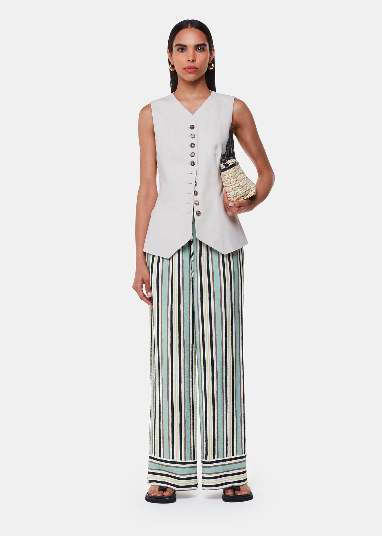 Vertical Stripe Nicola Trouser | Whistles