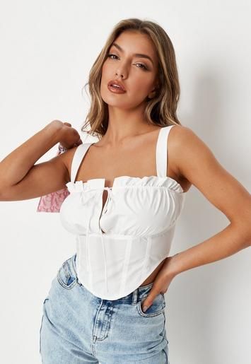 White Milkmaid Crop Top | Missguided (US & CA)